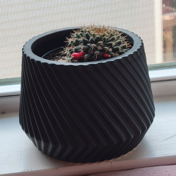 Brand New 2 Pack Matte Black Stylish Planters - Picture 8 of 9